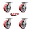 Service Caster 6 Inch Kingpinless Red Poly on Steel Wheel Swivel Top Plate Caster, 4PK SCC-KP30S620-PUR-RS-4 - alternate 6